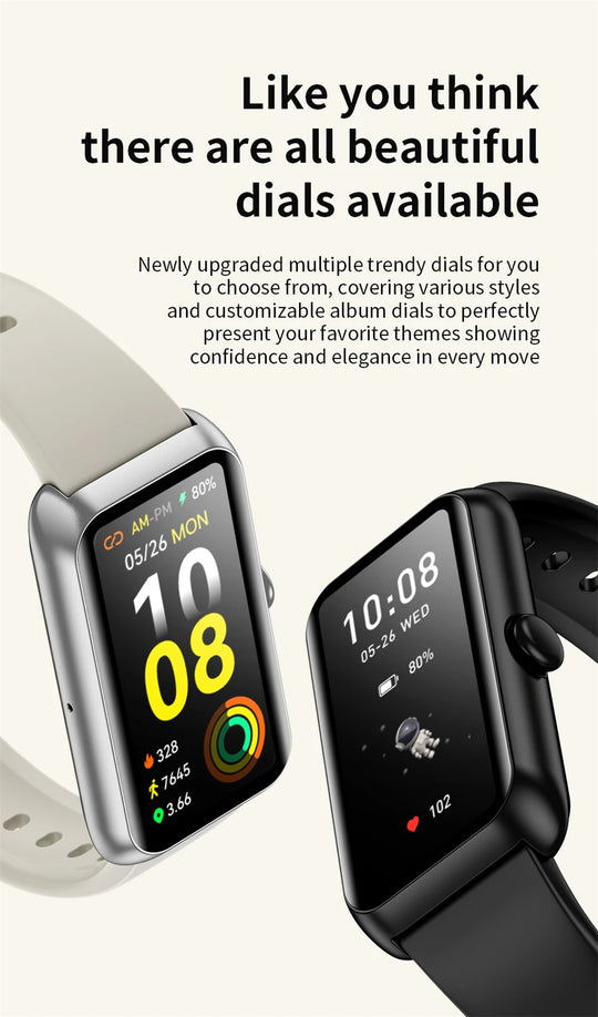Fitness Tracker with Heart Rate & Sleep Monitor - Waterproof Smart Watch for Women & Men