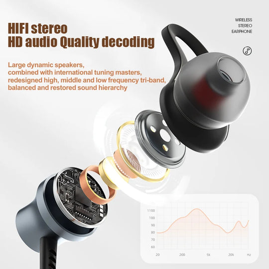 Magnetic Neckband Bluetooth Earphones - Wireless Sport Headset with Mic