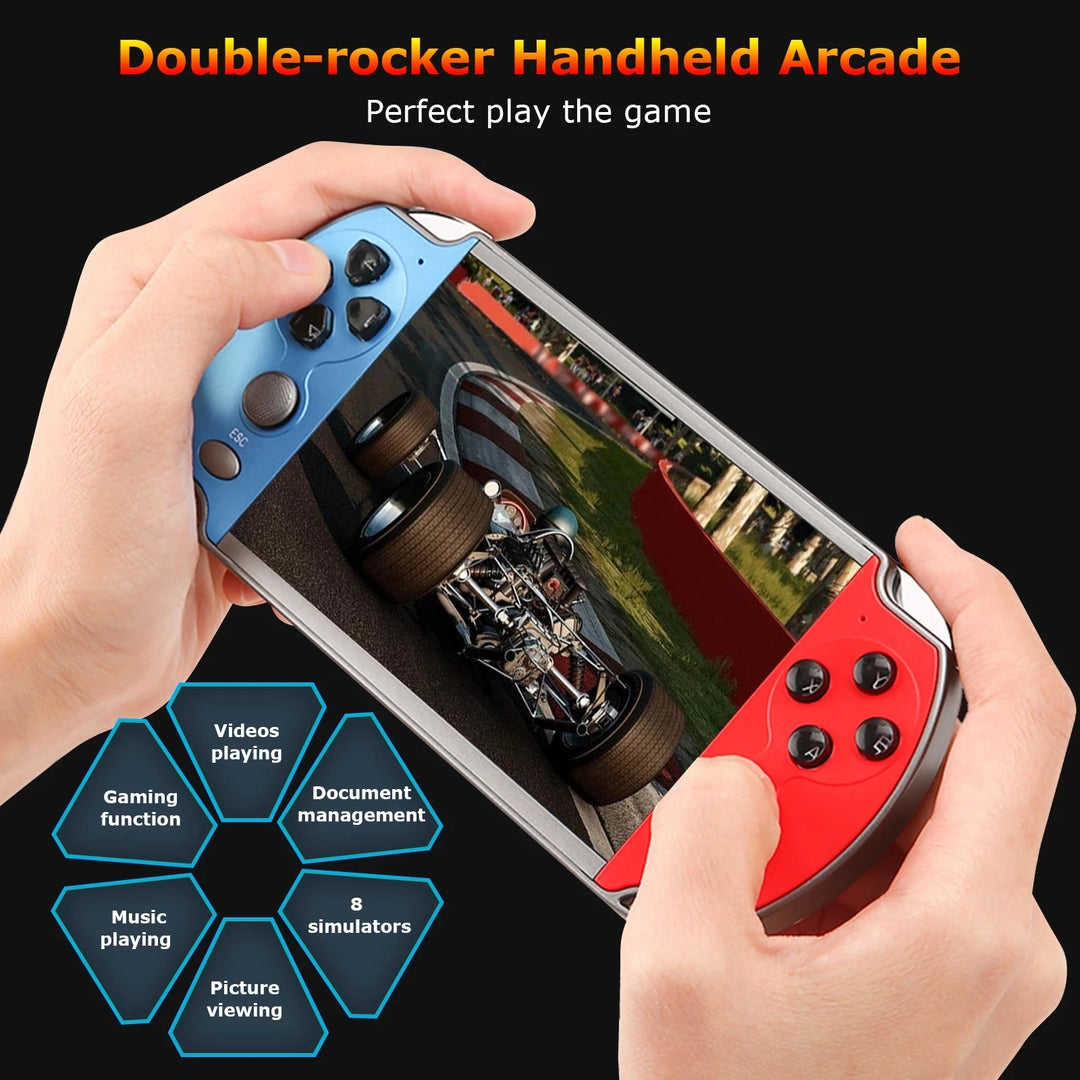 Handheld Retro Game Console - 10,000 Games, 4.3" Screen, Kids Arcade Player