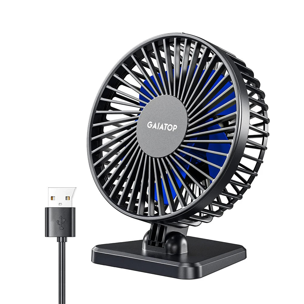 GAIATOP Mini USB Desktop Fan - Portable Quiet Cooling Fan with 3 Speed Settings