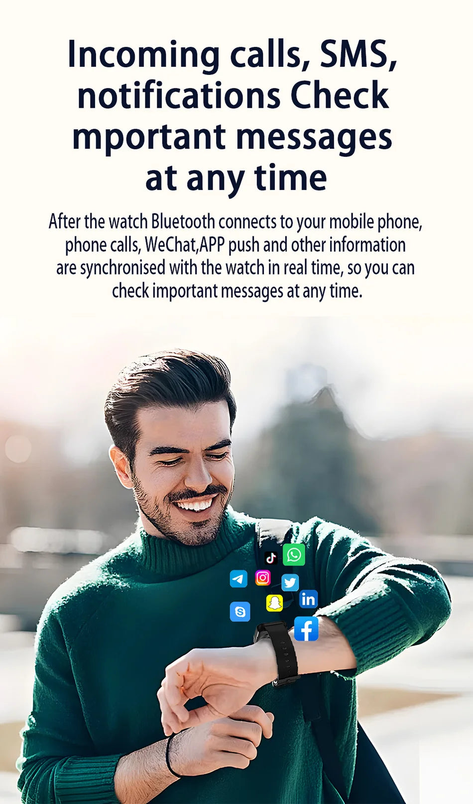 Smart Watch with Camera - Photo Video Heart Rate Bluetooth Call Waterproof