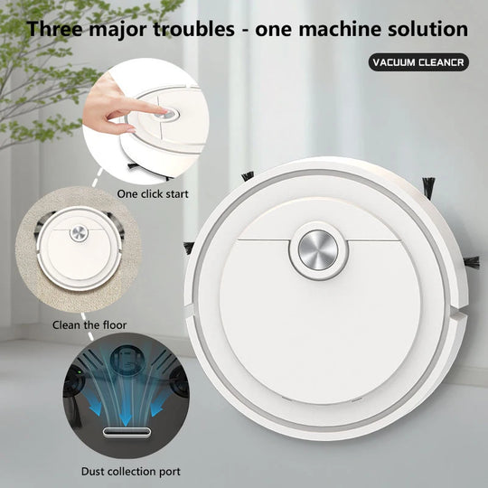 Smart Robot Vacuum & Mop - 3-in-1 Floor Cleaner for Pet Hair, Carpet & Hard Floors