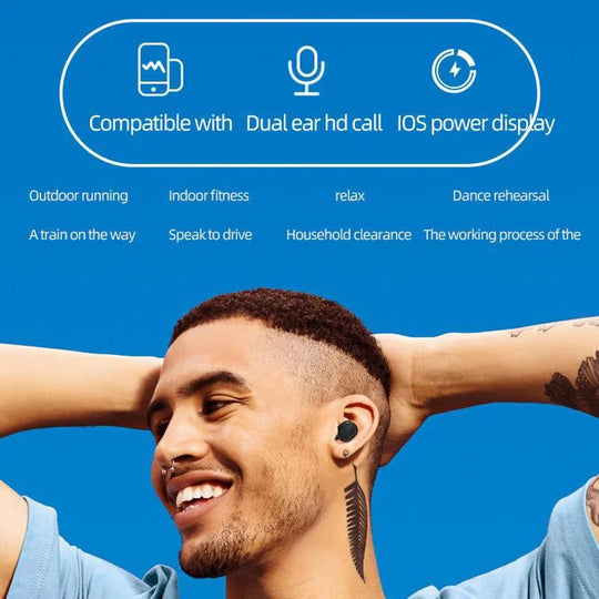 Wireless Bluetooth Earbuds - TWS Noise Cancelling Headset with Mic