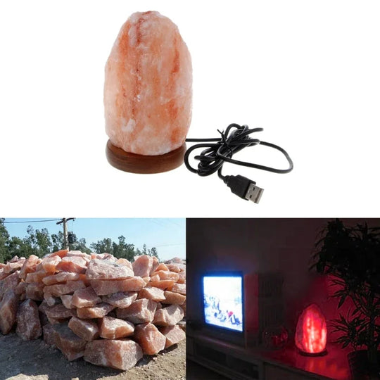 Himalayan Rock Salt Lamp - Natural Air Purifier Night Light for Home & Bedroom