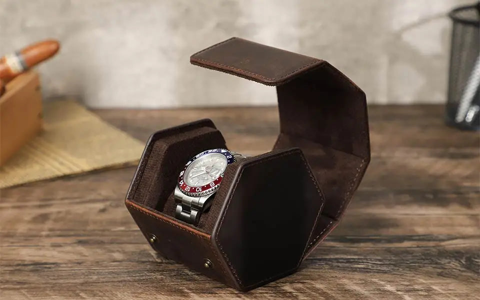 Vintage Genuine Leather Watches & Jewelry Organizers for Men Women