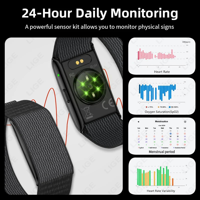 GPS Smart Watch - Heart Rate Blood Pressure Health Tracker Call Reminder