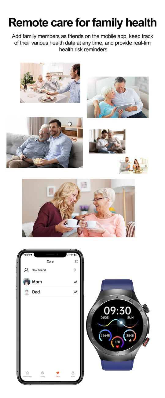 Smart Watch - Health Tracker Uric Acid Body Fat Bluetooth Call