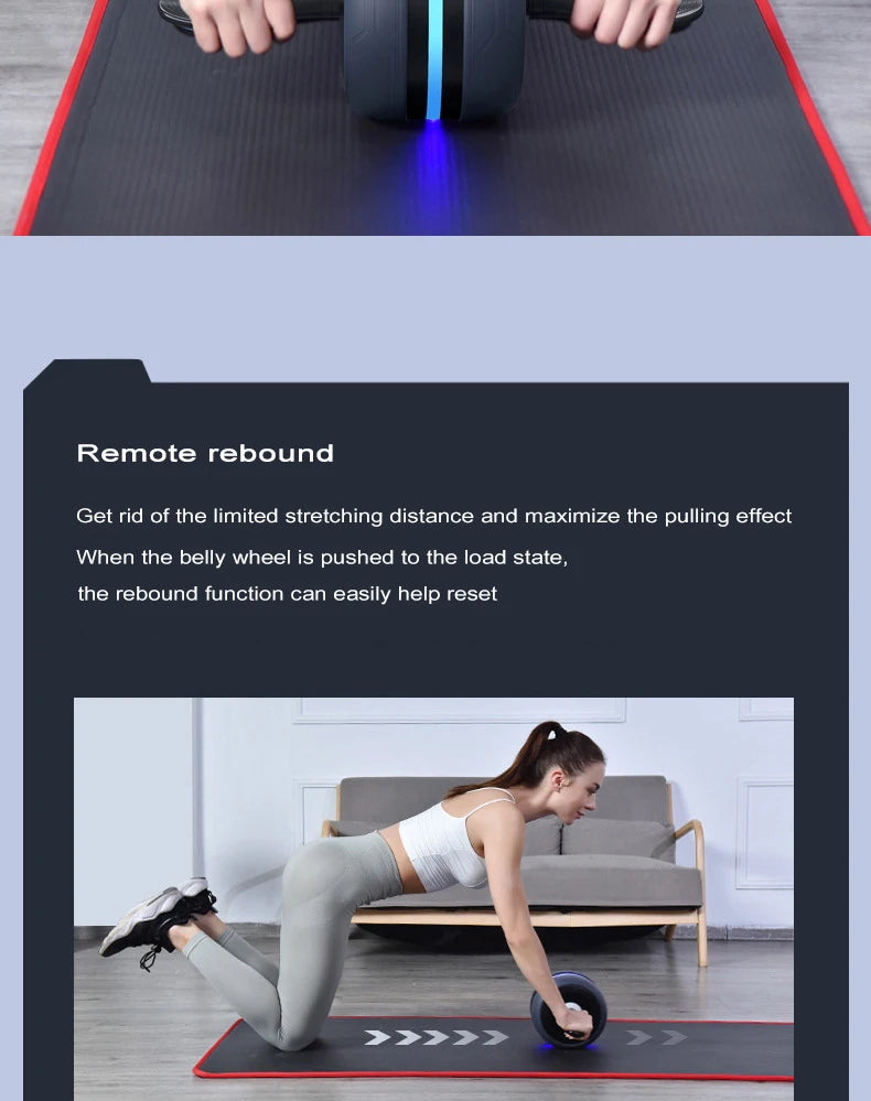 Intelligent Automatic Rebound Ab Roller, Abdominal Wheel for camping, Silent Fitness, Abdominal Strengthening Wheel