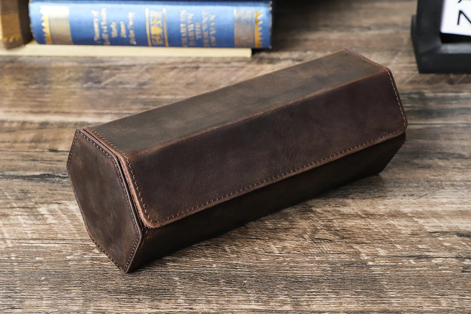 Vintage Genuine Leather Watches & Jewelry Organizers for Men Women