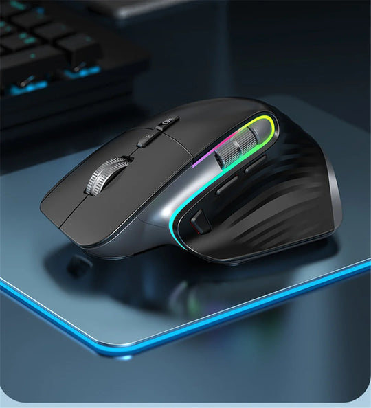 2.4G Wireless Mouse Bluetooth RGB Rechargeable Ergonomic Design Computer Mice For Computer Gaming Office