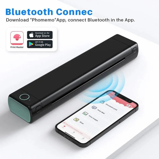Portable Thermal Printer - Wireless A4 Bluetooth for Android, iOS & Laptop