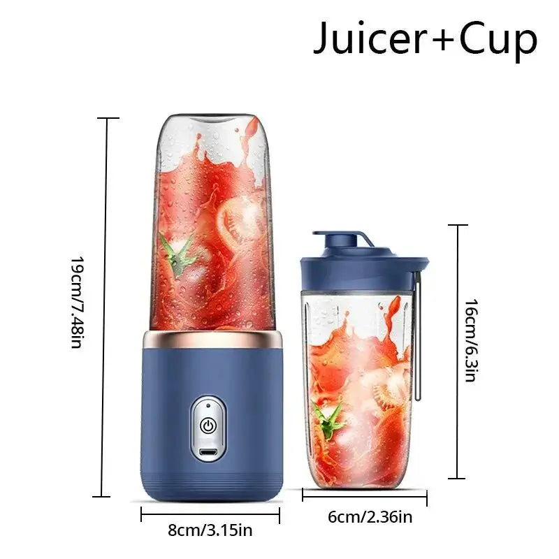 Portable Juicer Cup - 6-Blade Blender Bottle for Smoothies & Fresh Juice