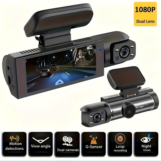 Dash Cam - Dual Camera 1080P with Night Vision, G-Sensor & Loop Recording