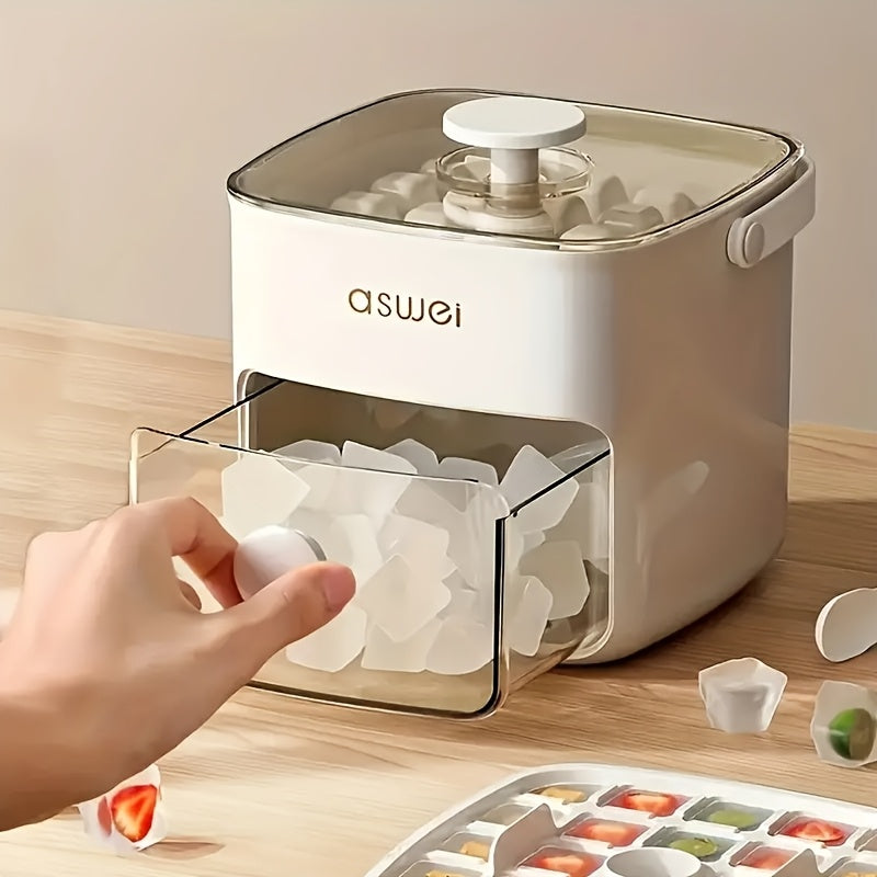 48-Cube Ice Maker - Double Layer Press Lid Ice Tray for Home