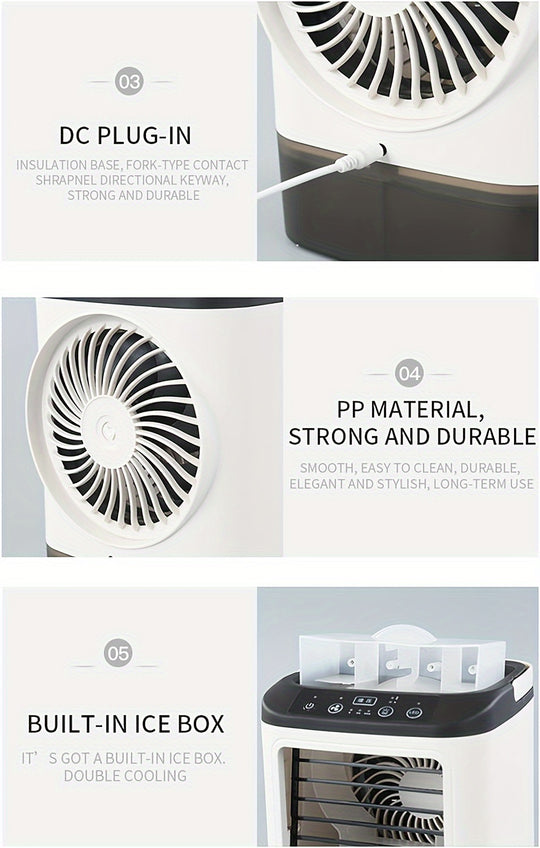 Portable Mini Air Conditioner - USB Water Cooling Fan with Humidifier for Home & Camping