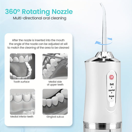 Cordless Dental Oral Irrigator - 4-in-1 Water Flosser