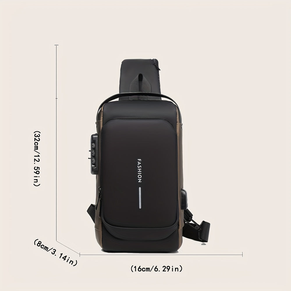 Men's Chest Bag Anti-Theft  with USB Charging Port