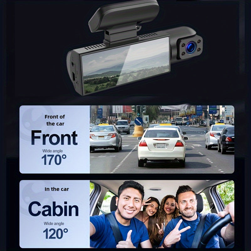 Dash Cam - Dual Camera 1080P with Night Vision, G-Sensor & Loop Recording