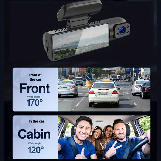 Dash Cam - Dual Camera 1080P with Night Vision, G-Sensor & Loop Recording