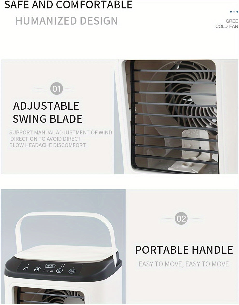 Portable Mini Air Conditioner - USB Water Cooling Fan with Humidifier for Home & Camping